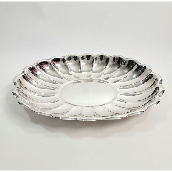 Reed & Barton 110 Holiday Oval Sandwich Plate Platter 15" x 11" - Picture 1 of 7